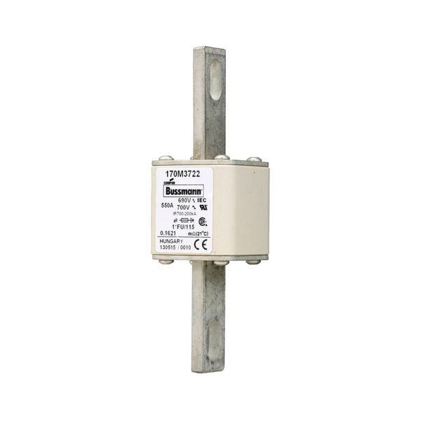 Fuse-link, high speed, 550 A, AC 690 V, compact size 1, 45 x 45 x 148 mm, aR, IEC, UL image 6