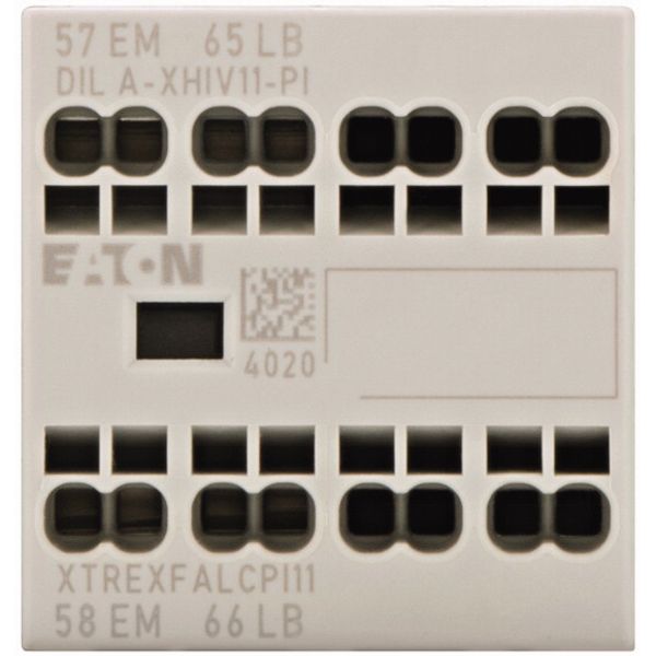 Auxiliary contact module, 2 pole, Ith= 16 A, 1 N/OE, 1 NCL, Front fixing, Push in terminals, DILA, DILM7 - DILM38 image 1