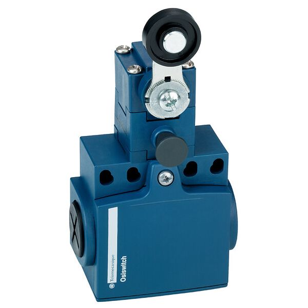 Limit switch, Limit switches XC Standard, XCNTR, thermoplastic roller lever, 2NC, slow, M16 image 1