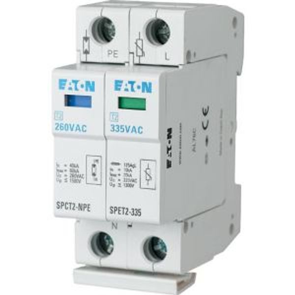 Surge arrester complete, 1-pole+N, 335VAC, 2x10kA image 2