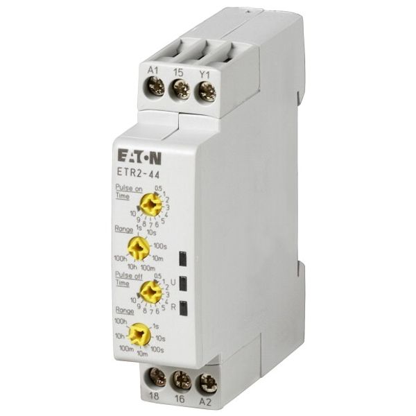 Timing relay, 0.05s-100h, 24-240VAC 50/60Hz, 24-48VDC, 1W, flashing, 2 times image 1