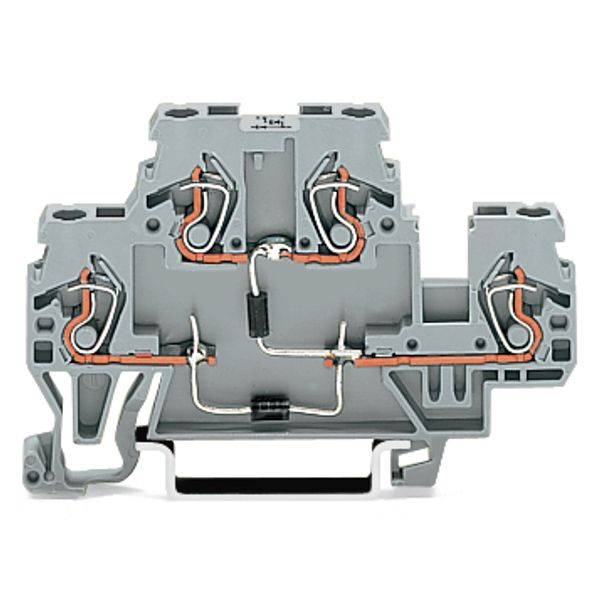 Component terminal block double-deck with 2 diodes 1N4007 gray image 2