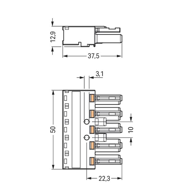 Socket 5-pole Cod. A black image 4