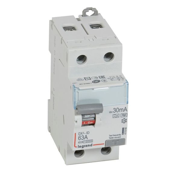 RCD DX³-ID - 2P - 230 V~ - 63 A - 30 mA - Hpi type image 1