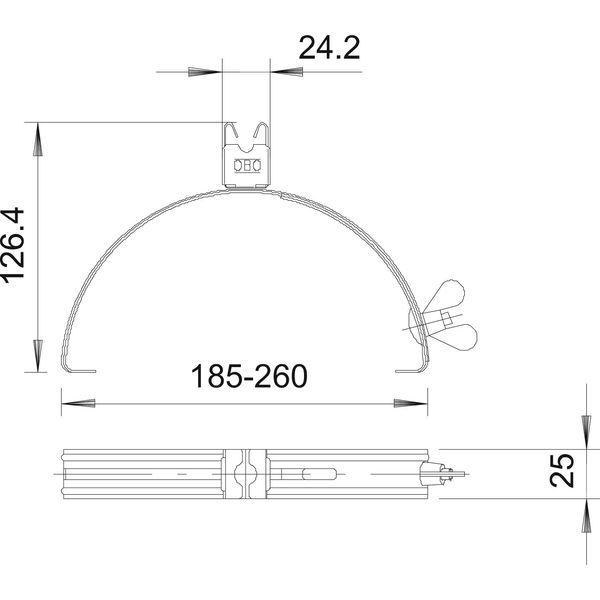 132 CU Roof conductor holder for ridge tiles 8mm image 2