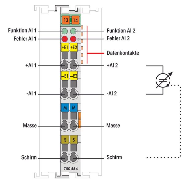 2-channel analog input 4 … 20 mA Differential input light gray image 2