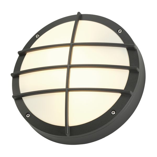 BULAN GRID wall lamp, E27, max. 2x25W, round, anthracite image 1