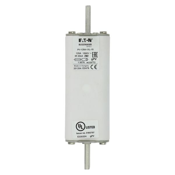 Fuse-link, high speed, 125 A, DC 1500 V, 1XL, 51 x 189 mm, gPV, IEC, UL, with indicator image 16