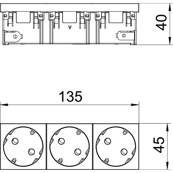 STD-D3C SRO3 Socket 33°, triple protective contact, Connect 45 250V, 10/16A image 2