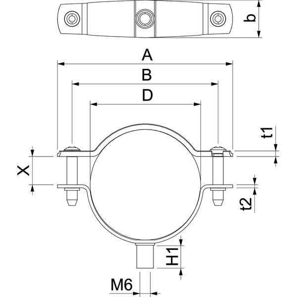 ASG 732 53 A4 Distance saddle with threaded connection M6 44-53mm image 2