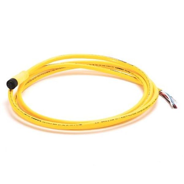 Allen-Bradley, 1485R-P2R5-C, DeviceNet, Trunk End: Micro, Straight Female, Device End: Cable, Thin Media, Yellow CPE, image 1