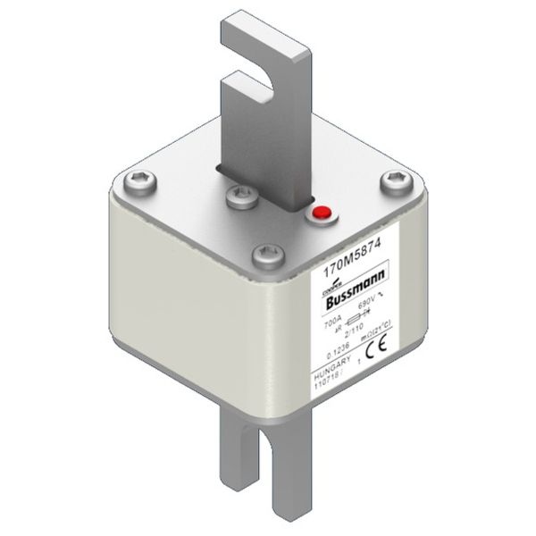 Fuse-link, high speed, 315 A, AC 690 V, DIN 2, 60 x 74 x 150 mm, gR, DIN, IEC, single indicator image 2