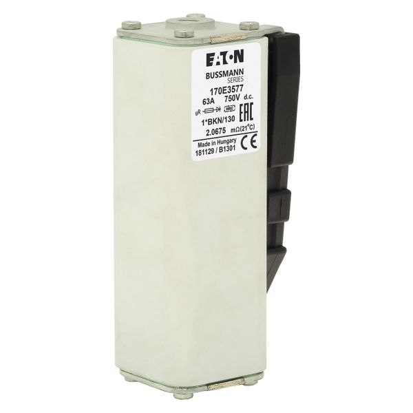 Fuse-link, high speed, 63 A, DC 750 V, compact size 1, gR, IEC, with indicator image 17