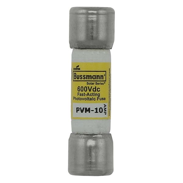 Eaton Midget Fuse, Photovoltaic, 600 Vdc, 50 kAIC interrupt rating, Fast acting class, Fuse Holder and Block mounting, Ferrule end X ferrule end connection,20A current rating,50 kA DC breaking capacity, .41 in dia image 2