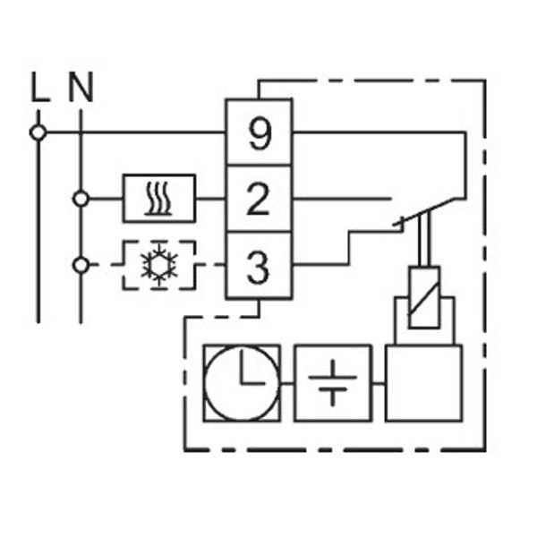 Clock thermostat, daily program, 5-30C, battery operated, 1 changer, potential free, 10 A image 3