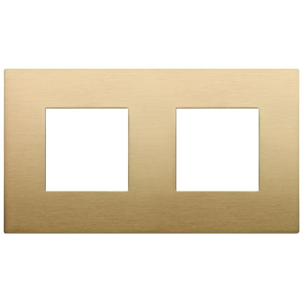 Plate 4M (2+2x71) metal brushed brass image 1