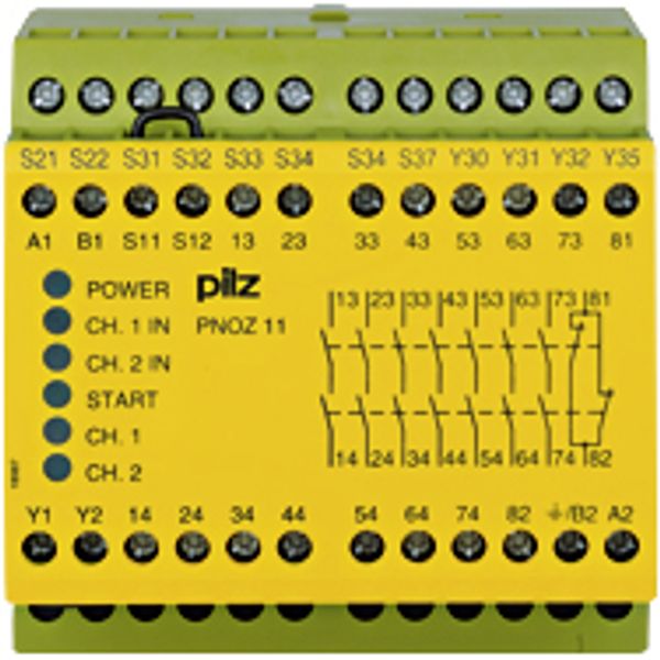 PNOZ 11 110-120VAC 24VDC 7n/o 1n/c image 1