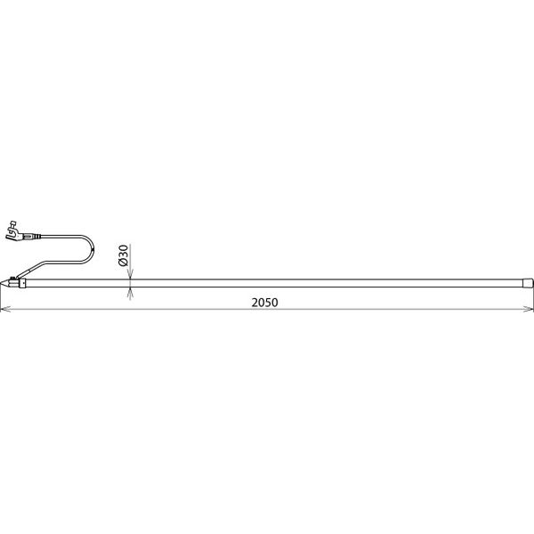 Discharge device w. contact electrode 1-pole L=2000mm w. wing bolt ear image 2