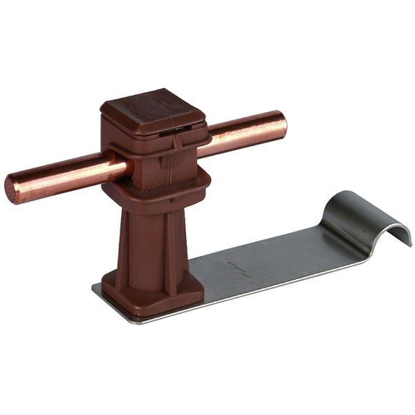 Roof cond. holder DEHNsnap StSt/plastic brown H 36mm Rd 8mm, brace f.  image 1