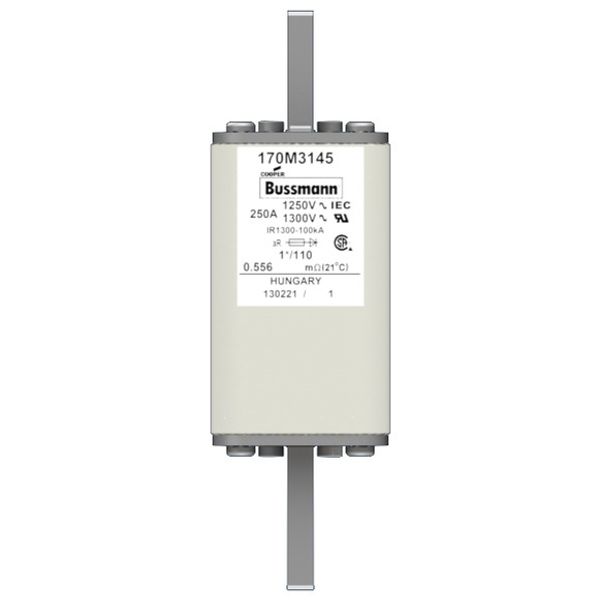 Fuse-link, high speed, 250 A, AC 1250 V, compact size 1, 45 x 45 x 138 mm, aR, DIN, IEC, single indicator image 1