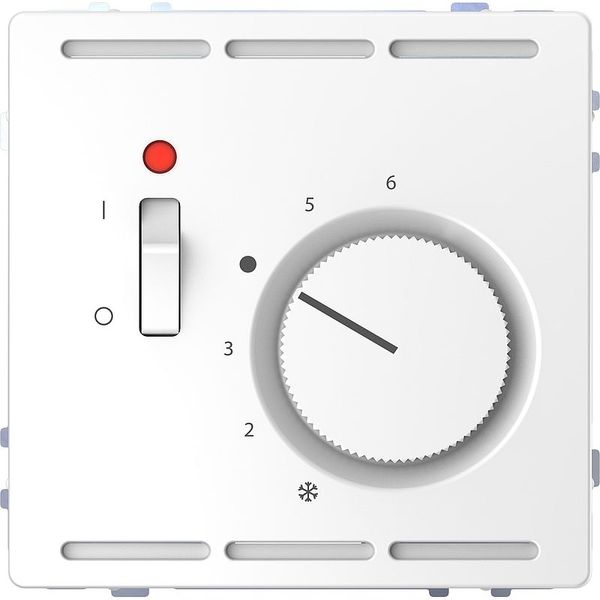 Room temperature controller 24 V with switch and central plate, lotus white, system design image 1