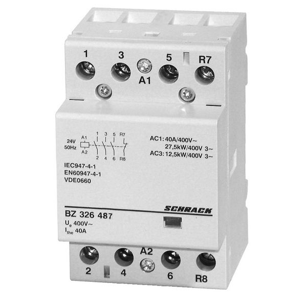 Modular contactor 40A, 3 NO + 1 NC, 24VAC, 3MW image 1