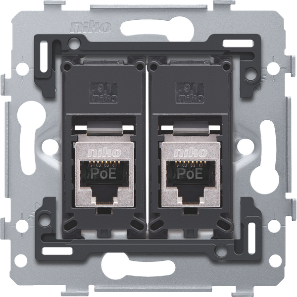 2 RJ45 connections STP cat. 6A, PoE++ ready, flat model, incl. base 71 image 2