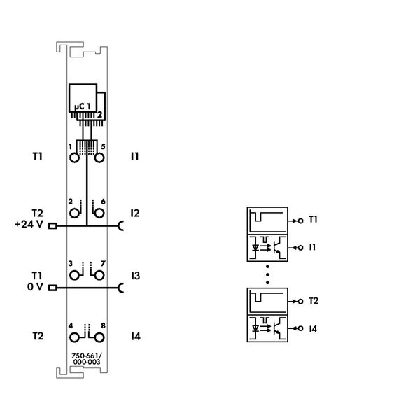 Fail-safe 4-channel digital input 24 VDC PROFIsafe V2.0 iPar yellow image 3