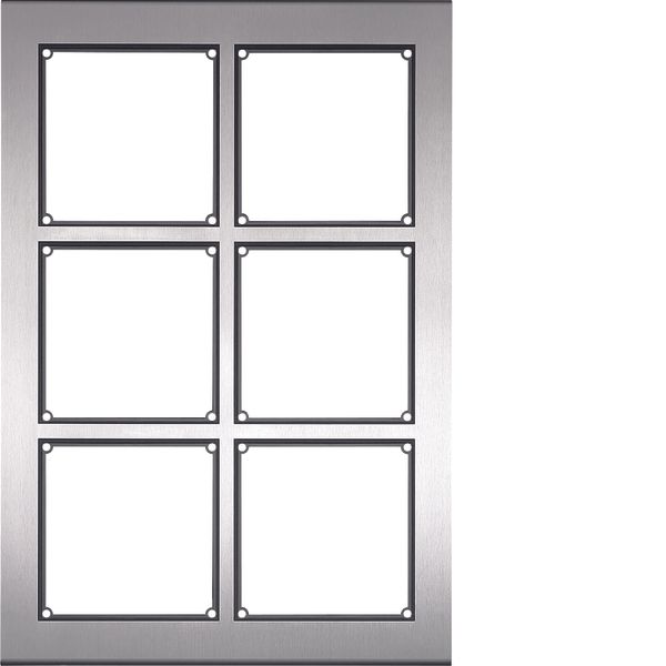 Modesta Frame 6/2 with housing wall-mounted stainless steel matt image 1