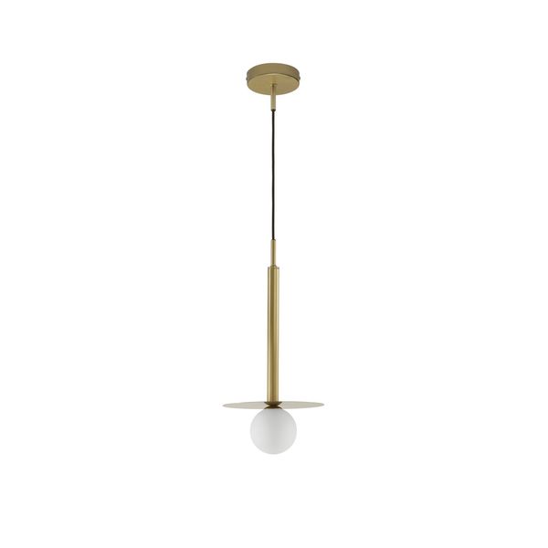 Brass Gold Metal  Opal Glass  LED G9 1x5 Watt 230 Volt   IP20 Bulb Excluded  D: 22 H1: 55 H2: 150 cm Adjustable height image 1