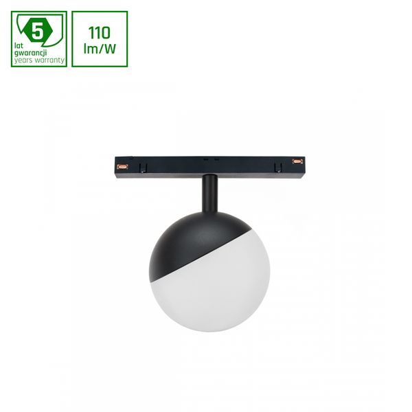 SYSTEM SHIFT - GLOBE, SPHERE TRACK LIGHT 100X148MM 5W 165DEG BLACK 5Y WARRANTY image 1