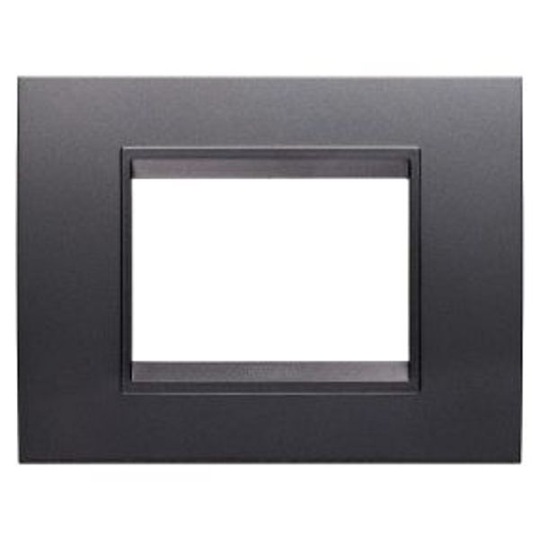 LUX PLATE - IN PAINTED TECHNOPOLYMER - 3 MODULES - SLATE ABSOLUTE - INNER FRAME MATT SLATE - CHORUSMART image 1