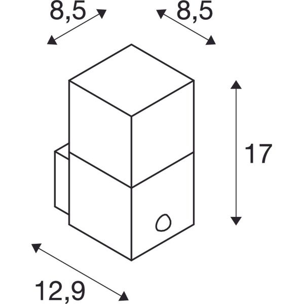 GRAFIT E27 square sensor, wall-mounted luminaires anthracite image 2