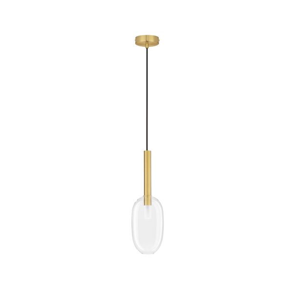 Sandy Gold Metal   & Clear Glass  LED G9 1x5 Watt 230 Volt   IP20 Bulb Excluded  D: 14 H: 179 cm Adjustable Height image 1