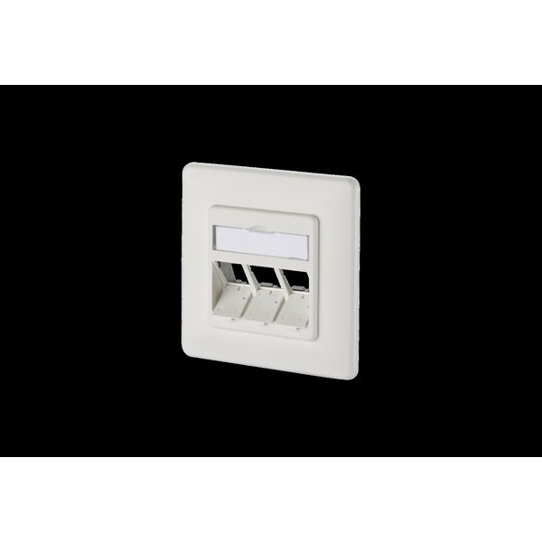 Modul wall outlet flush mounted 3 port unequipped pure white image 2