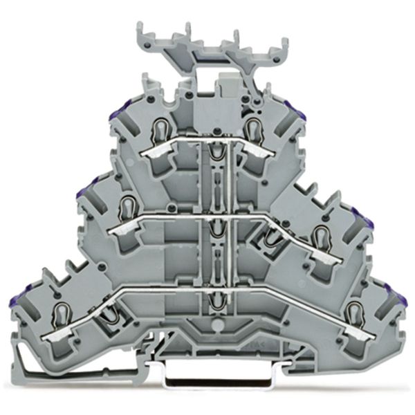 Triple-deck terminal block 6-conductor through terminal block L gray image 1