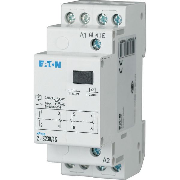 Impulse relay, 230AC, 4 N/O, 16A, 50Hz, 2HP image 3