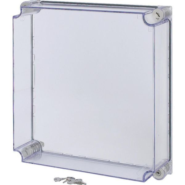 Cap, transparent smoky gray, lockable, HxWxD=375x375x100mm image 2