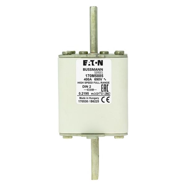 Fuse-link, high speed, 400 A, AC 690 V, DIN 2, 60 x 74 x 150 mm, gR, DIN, IEC, single indicator image 2