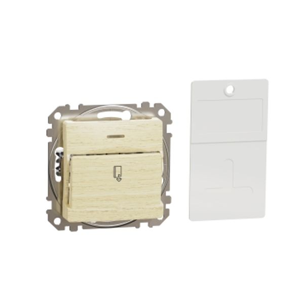 Sedna Design & Elements, Key card Switch 10AX, wood birch image 3