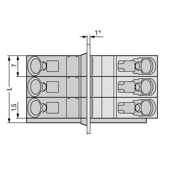 Feedthrough terminal block Conductor/conductor connection Plate thickn image 3