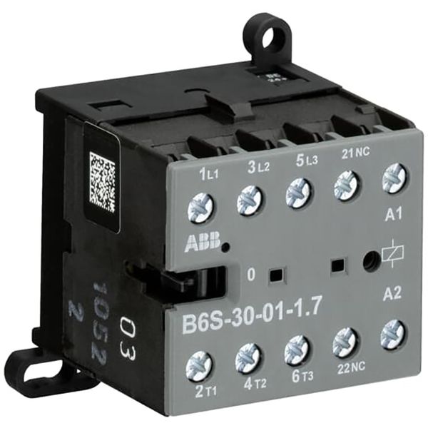 B6S-30-01-2.8-72 Mini Contactor 17 ... 32 V DC - 3 NO - 0 NC - Screw Terminals image 1
