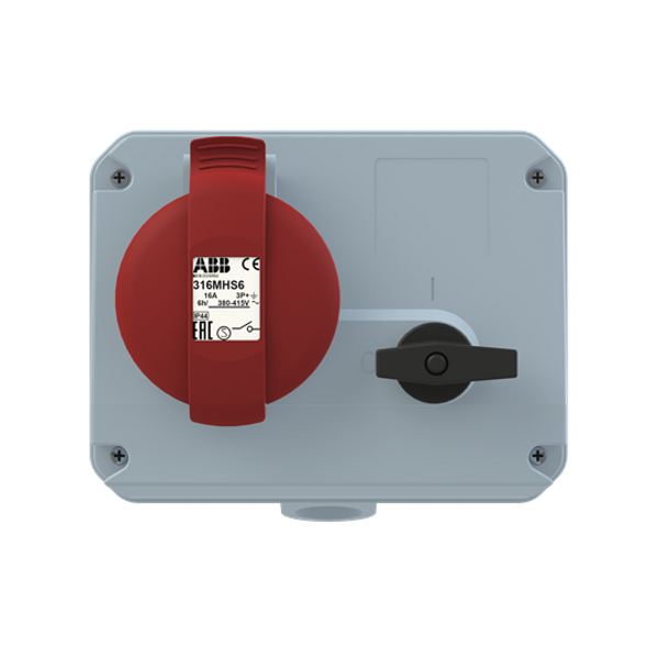 316MHS6 Industrial Switched Interlocked Socket Outlet image 1