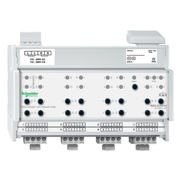 Blind actuator REG-K/8x/10 with manual mode, light grey image 1