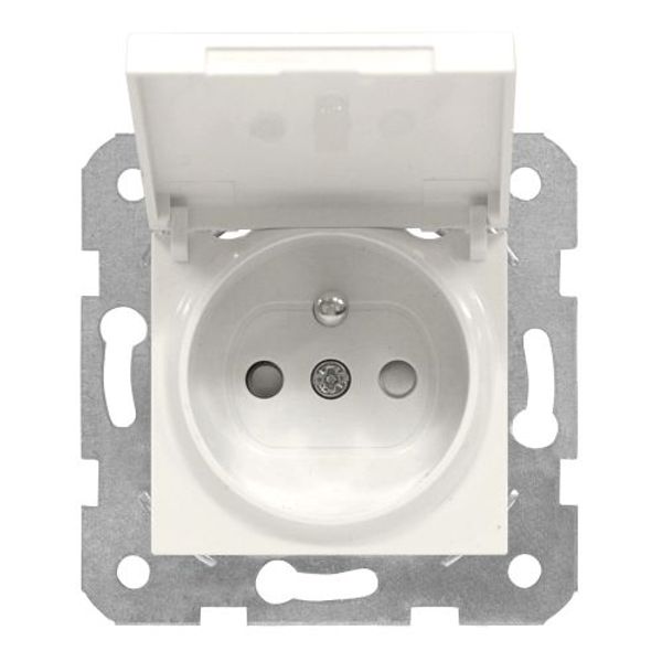 Karre-Meridian White Child Protected UPS Socket with Lid image 1