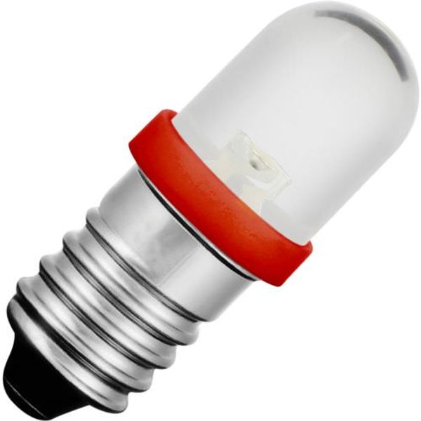 E10 Single Led T8.5x28 130V 5mA AC/DC Water Clear Red 20Khrs image 1