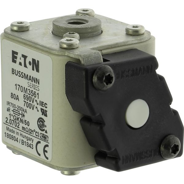 Fuse-link, high speed, 350 A, AC 690 V, compact size 1, 45 x 59 x 51 mm, aR, IEC, UL, single indicator image 3