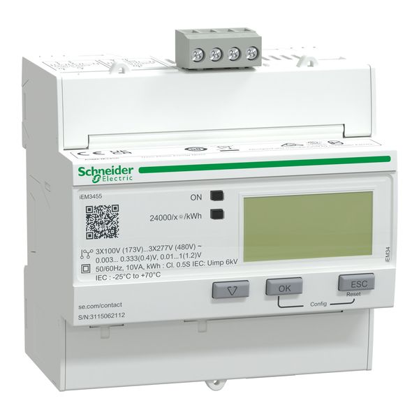 iEM3455 energy meter - Modbus - 1 DI - 1 DO - multi-tariff - LVCT image 4