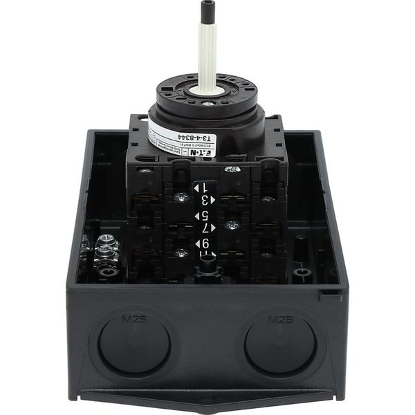 Main switch, T3, 32 A, surface mounting, 4 contact unit(s), 8-pole, STOP function, With black rotary handle and locking ring, Lockable in the 0 (Off) image 44