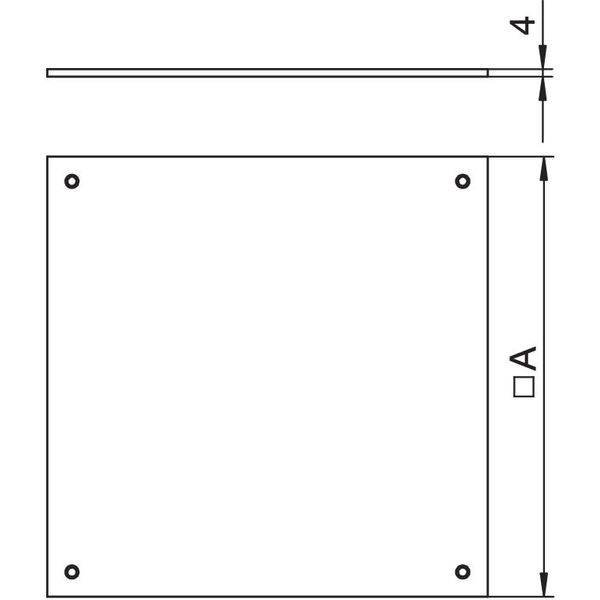 DUF 250-2 Blanking lid UZD250-2/3 for wet care 282x282x4 image 2